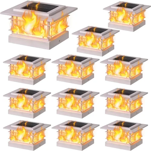Miniatura 18 de Dynaming Luces solares de 4 x 4 para exteriores con 2 modos de color, luces solares para poste de valla, carcasa negra para postes de vinilo/madera