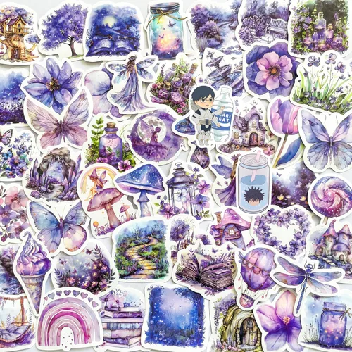 Miniatura 14 de 50 calcomanías de vinilo estéticas azules, impermeables, artísticas dibujadas a mano, para botellas de agua, portátiles, diarios, álbumes