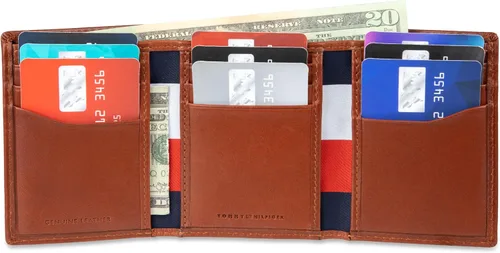 Miniatura 23 de Tommy Hilfiger - Cartera para hombre, triple pliegue, delgada, incluye ventana de identificación y tarjetero para tarjetas de crédito
