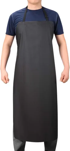 VWELL Delantal impermeable de goma de vinilo, 41.5 pulgadas, resistente a productos químicos, para lavavajillas, trabajo de laboratorio, carnicería,