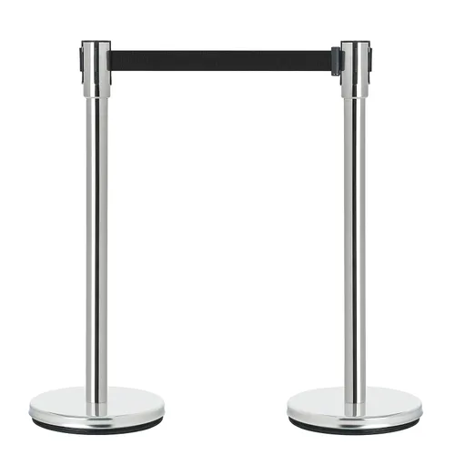 Miniatura 10 de Apex VIP Series soportes de durabilidad estándar, tela negra, cinta retráctil (juego de 2 unidades) 36 pulgadas H con 6.5 pies de cinta negra
