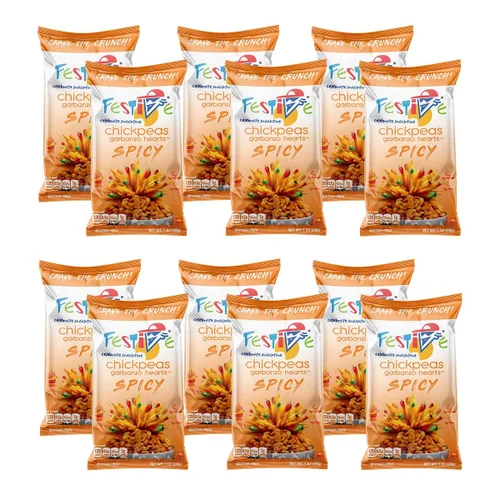 Miniatura 23 de Festive Celebrate Snacktime Pack de bocadillos gourmet de crema con garbanzos tostados, 8 bolsas de 1 oz de garbanzos crujientes con proteínas