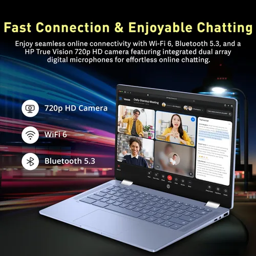 Miniatura 5 de HP Chromebook x360 - Laptop con pantalla táctil FHD de 14 pulgadas, procesador Intel N100, 4 GB de RAM, 224 GB de almacenamiento