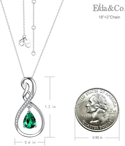 Miniatura 3 de ELDA & CO. Regalos de cumpleaños, collar infinito de plata de ley 925 con piedras natales de octubre y noviembre, turmalina rosa, citrino, regalos