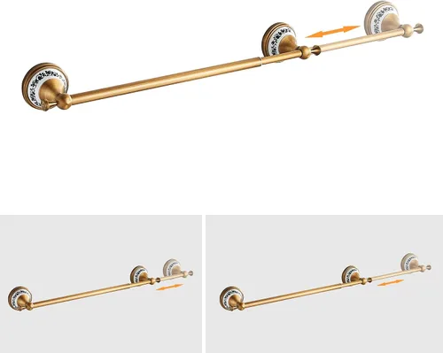 Miniatura 3 de Juego de accesorios de baño de bronce antiguo, toallero ajustable, soporte para rollo de papel higiénico, soporte para toalla de mano, gancho, juego