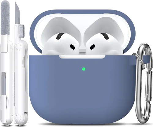 Miniatura 22 de R-fun Funda para AirPods 4 con kit de limpieza, funda protectora completa de silicona suave, compatible con AirPods 4 Gen, verde bosque C Bosque