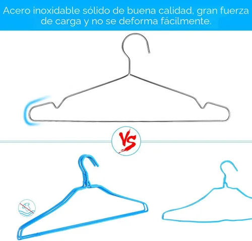 Miniatura 4 de Fayleeko Perchas de alambre para abrigos, paquete de 40 perchas de acero inoxidable resistentes y ultrafinas para ahorrar espacio de 16.5 pulgadas