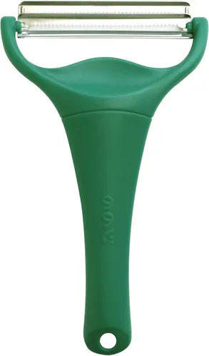 Nonoji MAX - Pelador y triturador de repollo con mango antideslizante, Julienne, 2 cuchillas afiladas para pelar verduras, cocina, verde oscuro