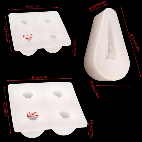 Miniatura 2 de Molde de resina de calavera – 3 piezas de mini cabezas de calavera 3D de cuervo y calaveras de silicona para resina epoxi, fabricación de joyas
