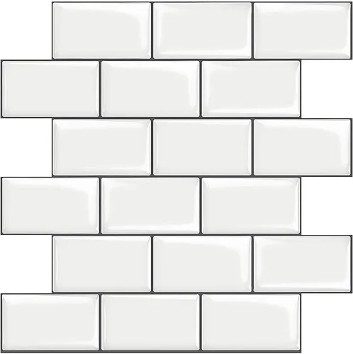 Miniatura 24 de STICKGOO - Azulejos de metro blancos para despegar y pegar, azulejos adhesivos para cocina (paquete de 1, diseño más grueso)