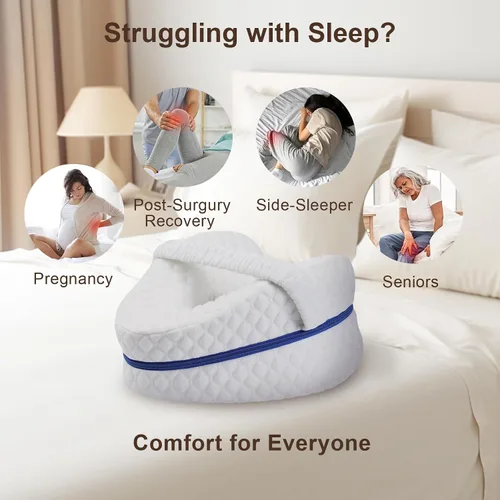 Miniatura 9 de BEAUTRIP Almohada de rodilla para dormir de lado, almohadón de espuma viscoelástica con contorno de cuña, cojín de apoyo con funda lavable