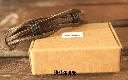 Miniatura 6 de Mens Leather Bracelet Braided Brown Rustic Gift For Dad Fathers Day Cuff Wrist Band Rope Bracelet for Guys