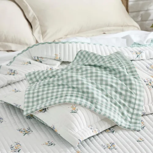 Miniatura 5 de Bedsure - Colcha floral tamaño Queen, ropa de cama reversible con estampado botánico de flores primaverales, colcha ligera, colcha de microfibra 02
