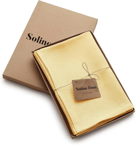 Miniatura 97 de Solino Home Juego de 4 manteles individuales blancos de 100 % lino puro de 14 x 14 pulgadas para invierno, San Valentín, primavera, Pascua, Fete
