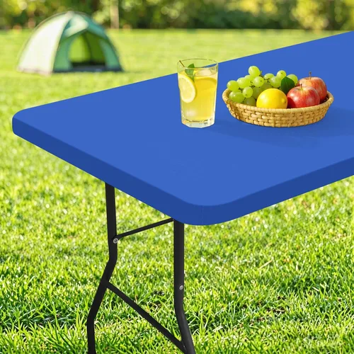 Miniatura 30 de homing Mantel cuadrado ajustable de poliéster impermeable, protector de mesa lavable para picnic, campamento, al aire libre (negro, 34 x 34 pulgadas)