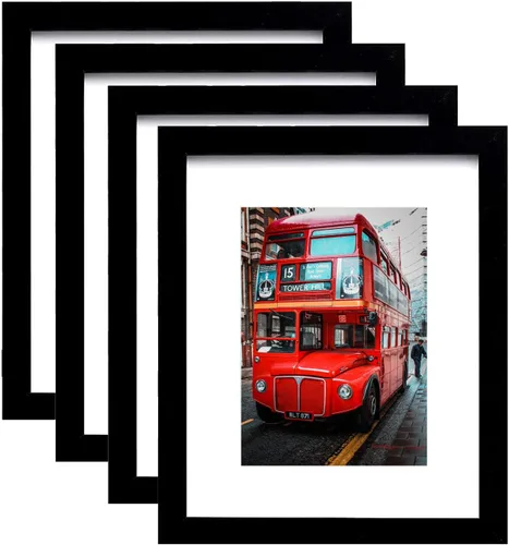 Miniatura 10 de Pojah - Juego de marcos de fotos cuadrados con estera para exhibir fotos de 5x5 o 8x8, vidrio de PVC, para decoración de pared en el hogar u oficina