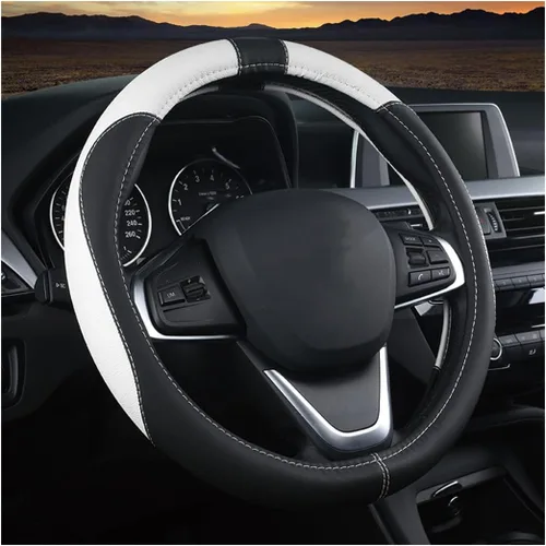 Miniatura 8 de BESULEN Funda para volante de automóvil, protector de volante de cuero suave, fundas universales antideslizantes para volante, agarre cómodo