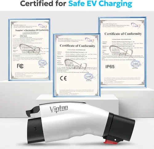 Miniatura 7 de Adaptador para cargador Tesla a J1772 EV [solo a J1772], convertidor de hasta 60 amperios 250 V CA con bloqueo de seguridad de presión, compatible