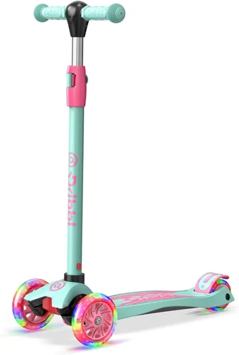 Dribbl - Patineta de 3 ruedas para niños - Tecnología de inclinación para dirigir, manillar de altura ajustable, plataforma antideslizante ancha,