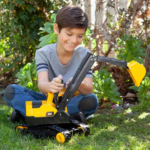 Miniatura 2 de Juguetes de construcción CAT, excavadora de construcción de acero CAT - Construcción resistente y duradera - Mangos ergonómicos para niños a partir