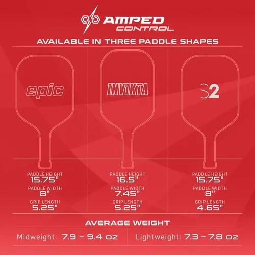 Miniatura 5 de Selkirk Sport Amped Control Pickleball Paddle Precision & Control Fiberglass Pickleball Paddles 16mm X5 Core Made in USA Rojo Ligero