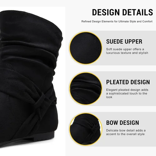 Miniatura 4 de Vepose Botas planas de tobillo holgado para mujer, botines cortos de tacón bajo con cremallera 939A