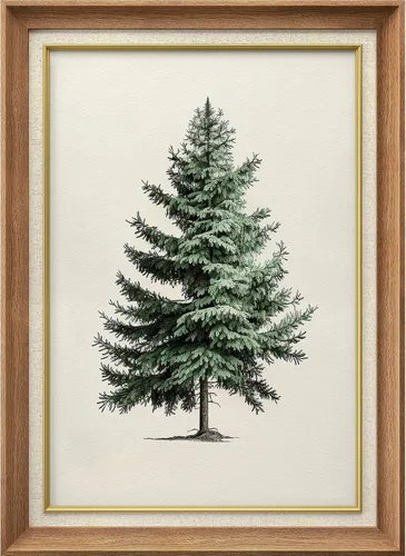 Miniatura 97 de MUDECOR Lienzo enmarcado prémium para pared, pinos nevados en bosque de invierno, ilustraciones modernas, arte contemporáneo, escénico, divertido