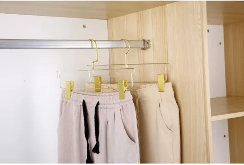 Miniatura 2 de YBM Home Quality Acrylic Clear Skirt Hangers Made of Clear Acrylic for a Luxurious Look and Feel for Wardrobe Closet, Skirt Hangers Organizes Oro