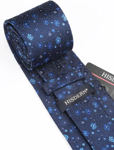 Miniatura 240 de Corbatas florales tejidas clásicas para hombre, corbata cuadrada de bolsillo, corbatas formales para hombres, boda con pañuelo