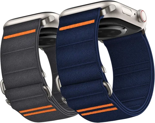 Miniatura 22 de Suitisbest Paquete de 2 correas deportivas compatibles con Apple Watch Ultra de 49mm 46mm 45mm 44mm 42mm 41mm 40mm 38mm, correa deportiva elástica