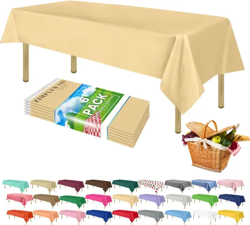 Miniatura 69 de Zimpleware - Mantel redondo de plástico para fiestas de 213 cm (84 pulgadas) de diámetro (paquete de 1, 6 y 12 unidades)
