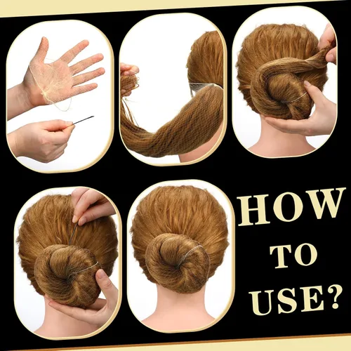 Miniatura 4 de 400 redes para el cabello para mujer, servicio de alimentos y moños de ballet, malla elástica invisible con bordes, 20 pulgadas (beige)
