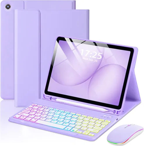 Miniatura 17 de Funda EAMPANG con teclado ratón para Samsung Galaxy Tab A9 Plus de 11 pulgadas (SM-X210/X215/X216/X218), teclado magnético desmontable USB-C