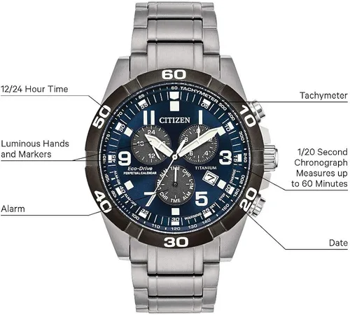Miniatura 7 de Citizen Mens Eco-Drive Sport Casual Brycen Chronograph Super Titanium