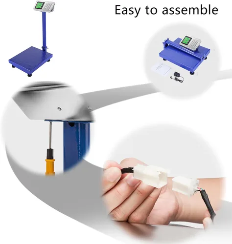 Miniatura 4 de TUFFIOM Báscula Electrónica de Plataforma de 661 libras, Básculas Digitales de Piso Plegables de Servicio Pesado, Acero Inoxidable con Pantalla LCD