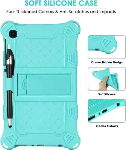 Miniatura 6 de DETUOSI Funda para Samsung Galaxy Tab A7 Lite de 8.7 pulgadas, con lápiz capacitivo y correa para el hombro, funda protectora ligera de silicona