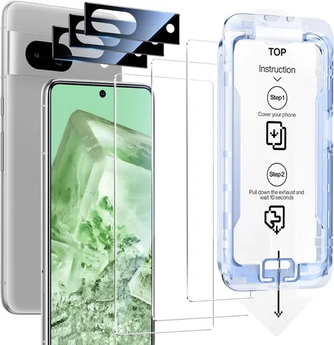 Miniatura 13 de SMARTDEVIL [Paquete de 3+3] Protector de pantalla para Google Pixel 7A con protector de lente de cámara, compatible con lector de huellas
