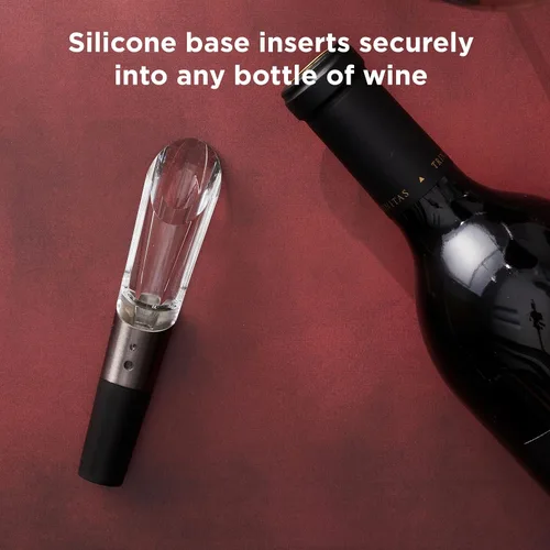 Miniatura 5 de Rabbit W6127 Aireador y vertedor de vino, diseño transparente y acero inoxidable, fácil de usar para mejorar el sabor del vino y un vertido suave