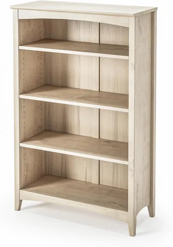 Miniatura 19 de Camaflexi Estantería estilo Shaker de 4 estantes, madera maciza, 48 pulgadas de alto, estantería ajustable, parte trasera cerrada, estantería