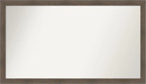 Miniatura 23 de Amanti Art Espejo de pared personalizado no biselado (24 x 27 pulgadas), marco estrecho de nogal chipre - varios tamaños personalizados - Espejo