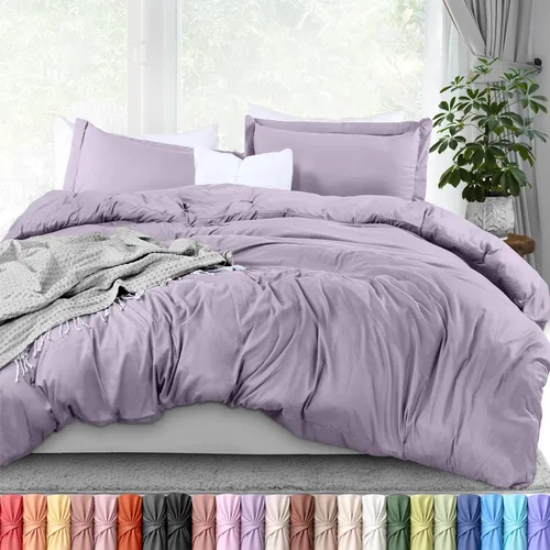 Utopia Bedding Funda de edredón tamaño Queen – 1 funda de edredón con 2 fundas de almohada – Funda de edredón de 3 piezas con cierre de cremallera –