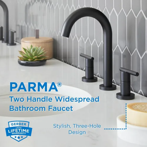 Miniatura 2 de Gerber Fontanería Parma Trim Line Grifo de lavabo generalizado de dos manijas Negro satinado