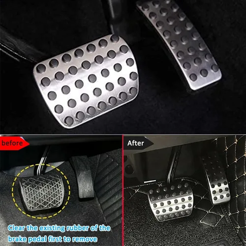 Miniatura 5 de Cubiertas de Pedales de Gas y Freno Compatible con Mercedes 2013-2019 GLE GLS ML GL 350 400 450 550 W166 X166 Sport Pedales de Pie de Freno
