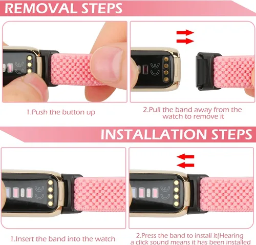 Miniatura 4 de TumpCez Bandas elásticas de nailon compatibles con correas Fitbit Luxe para mujeres y hombres, elásticas, ajustables, transpirables, cómodas