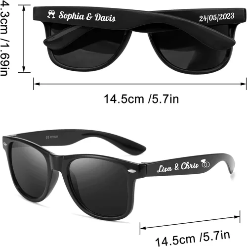Miniatura 7 de Gafas de sol personalizadas para recuerdos de fiesta de boda, gafas de sol personalizadas a granel para hombres, padrinos de boda, adultos y mujeres