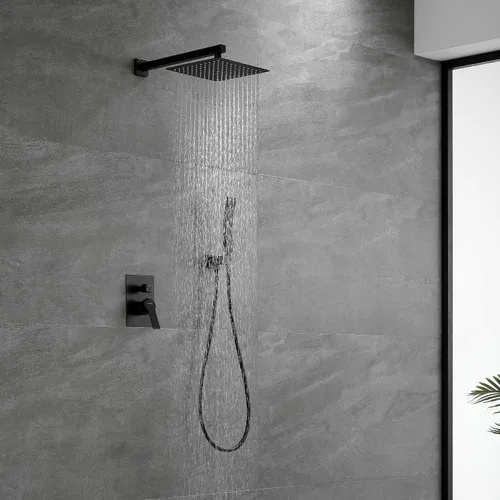 Miniatura 5 de SHAMANDA Juego de ducha de lujo, grifo de ducha de una sola manija para baño con cuerpo de válvula de ajuste, kit completo de ducha de mano, sistema