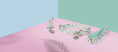 Miniatura 4 de Now House for Pets by Jonathan Adler Mint - Collar de terrazo, mediano, manera elegante y moderna de mantener a tu perro con un aspecto genial