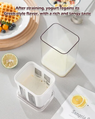 Miniatura 4 de Colador de yogur griego de 19 onzas líquidas, filtro de leche de yogur griego grueso, colador de alimentos, colador de yogur griego con bolsa