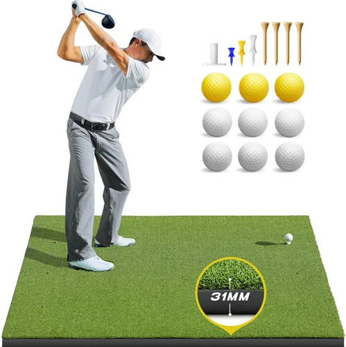 Miniatura 9 de Bltend Golf Mat: 5x4ft & 5x5ft Heavy-Duty Golf Hitting Mats Practice Outdoor/Indoor, Elite Dense Artificial Turf Matt Training Aid for