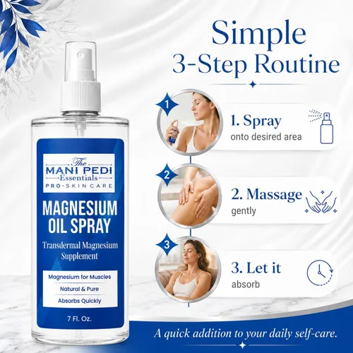 Miniatura 3 de Spray de aceite de magnesio. Suplemento tópico de magnesio de absorción rápida. Ayuda a los músculos y las articulaciones, puede promover un mejor